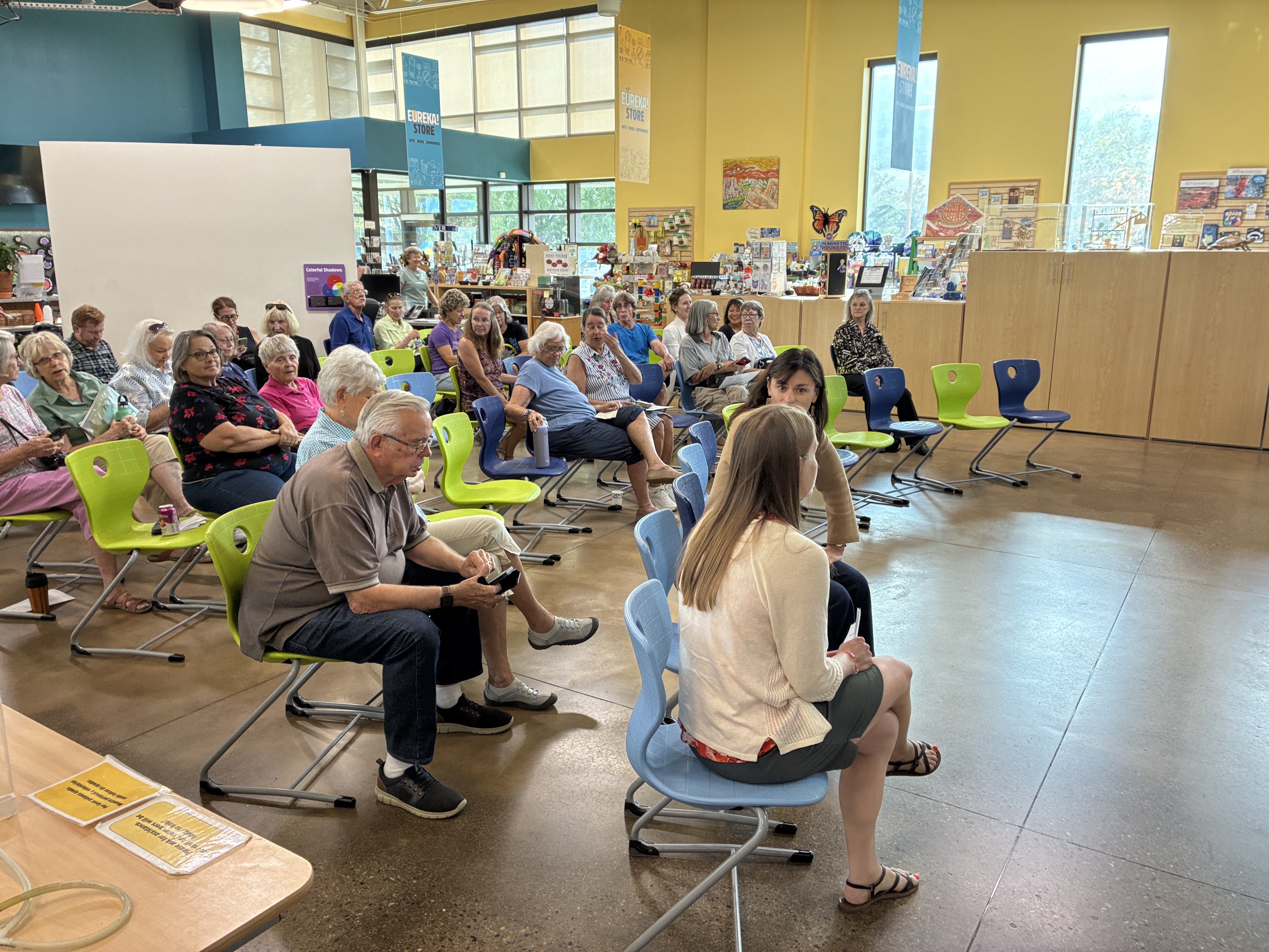 Attendees listening to a talk at the Eureka Science Museum